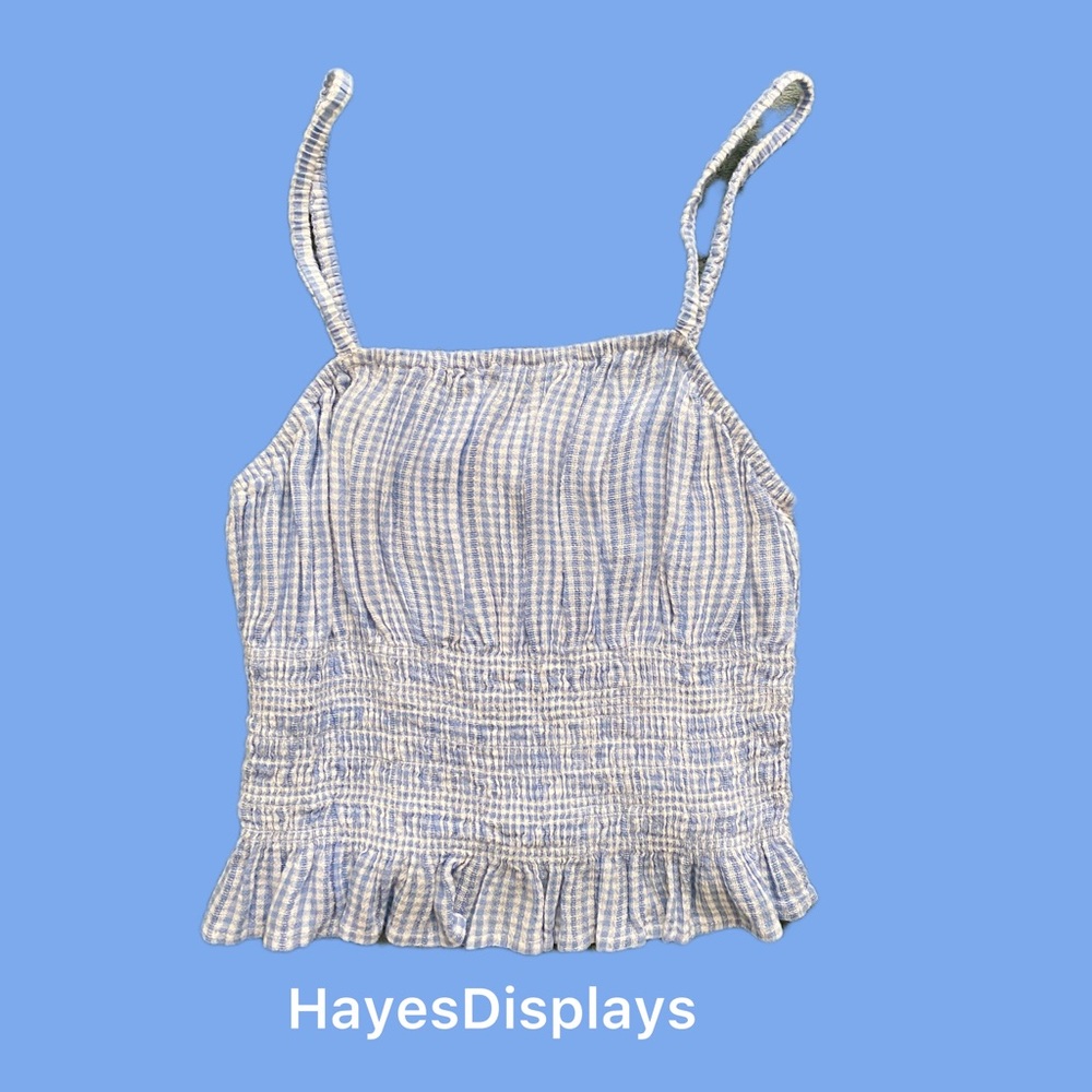 Cute Light Blue and White Crop Top